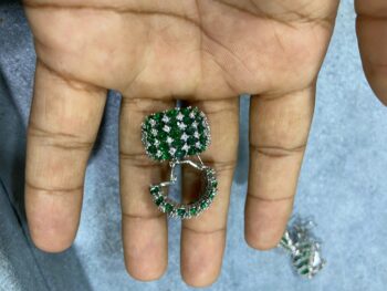 Green clip on studs