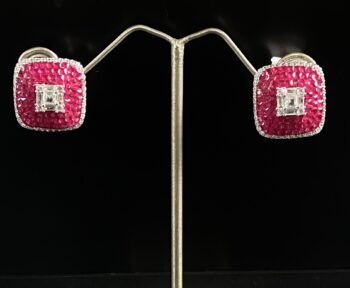 Cz Ruby Earring