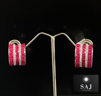 Cz Ruby earring
