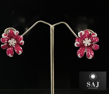 Cz Ruby Earring